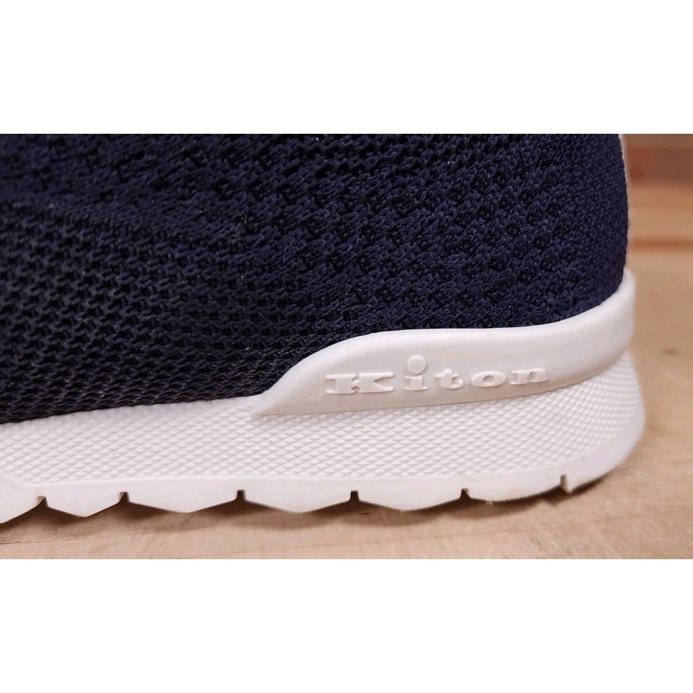 Kiton Blue Knit Sneaker Shoes Slip On US Size 7.5 EU 41.5 Made In Italy - Picture 4 of 8